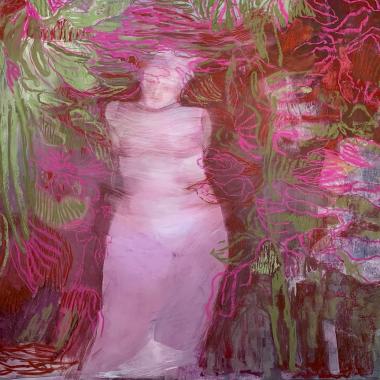 Earthling, pastelli kartongille, pastel on paper, 100 x 140 cm