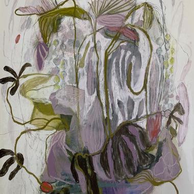 Piilopaikka, Place to Hide, pastelli kartongille, pastel on paper, 100 x 70 cm