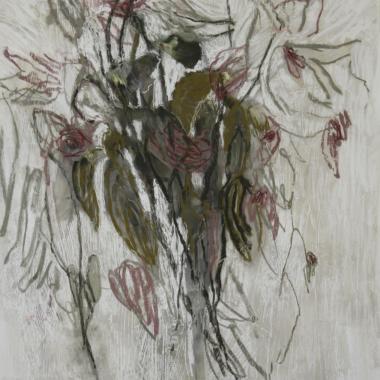 Flowers that Were, pastelli kartongille, pastel on paper, 100 x 70 cm