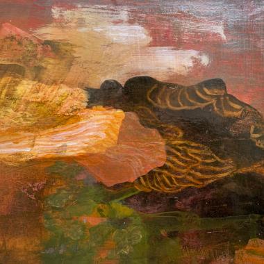 The Melting Point, sekatekniikka paperille ja kankaalle, mixed media on paper and canvas, 24 x 33 cm