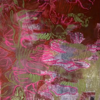 Immaginative Jungle, pastelli kartongille, pastel on paper, 110 x 63 cm